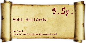 Vohl Szilárda névjegykártya